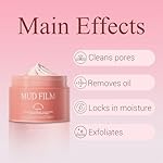 Cleansing Mud Mask - Hydrating Clay Mask with Various Plant Extracts, Deep Pore Purifying Mud Masks for Face, Natural Face Masks Skincare Products, Used for Removing Acne and Blackheads(6.35 oz) - Image 2