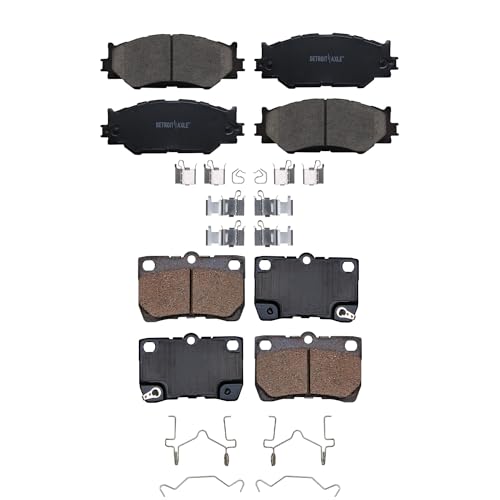 Image of Detroit Axle - Brake Pads for 2006-2013 Lexus IS250 Replacement 2007 2008 2009 2010 2011 2012 Front and Rear Ceramic Brakes Pads