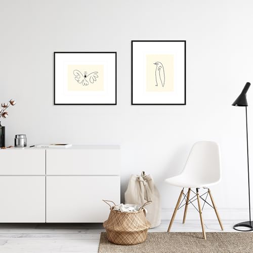 artissimo, hochwertiger Kunstdruck gerahmt, 53x63cm, AG4113, Pablo Picasso: Der Pinguin/Le Pingouin, Poster mit Rahmen, gerahmtes Bild, Siebdruck, Wandbild, Wanddekoration