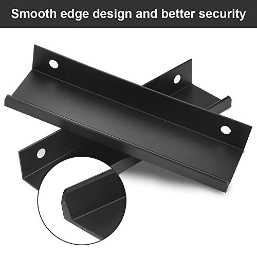 KLYNGTSK 4 Stück Versteckter Türgriff Schrankgriffe Unsichtbare Möbelgriffe Moderne Küchengriffe Aluminium Schubladengriff Schwarz Versteckter Griffe für Kleiderschrank Tür Schubladen