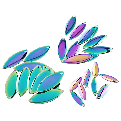 Zzhxsm 30Pcs Fishing Spinner Blade Colorado Willow Kit Spoon Easy Spin Spinner Bait Making Freshwater Saltwater Walleye Rig Inline Diy Parts Accessories, 10Pcs For Each Size #TOP2