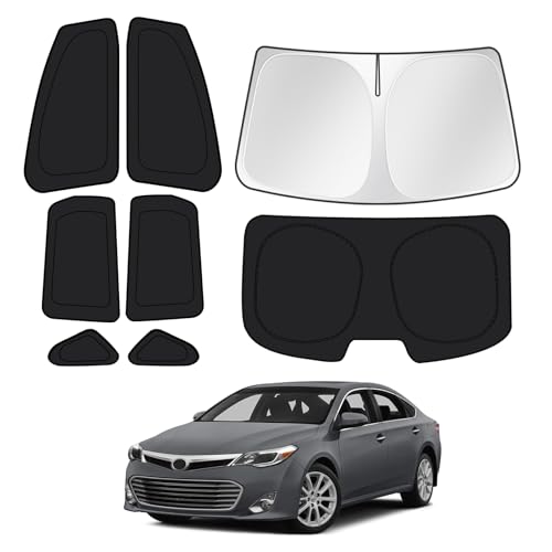 Image of Canvcle Window Shades for 2013-2018 Toyota Avalon Accessories Windshield Sun Shade Side Rear Window Covers Sunshade Sun Visor Shield Privacy Protection for Camping Keep Vehicle Cool Black 8PCS