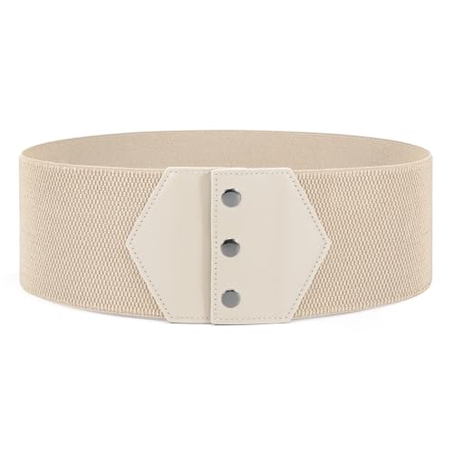 SUOSDEY Women Wide Elastic Belts for Dress Snap-Button Stretch Corset Belt Ladies Stretchy Waistband3