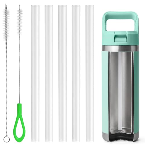 Straws Replacement for Yeti Rambler 18 oz Water Bottle - 5 Pcs, Clear