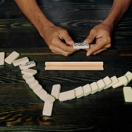 Soportes de madera para dominó y fichas de Mahjong miniatura 5