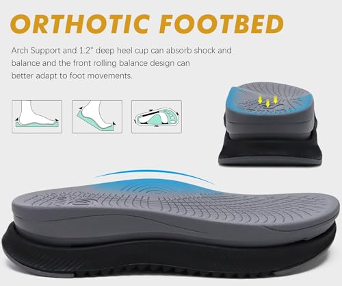 Image of ONCAI Men's Hiking Sandals with Arch Support Mesh Athletic Walking Sandalias Summer Outdoor Cushion Thick Rubber Soles and Recovery Sports Fisherman Sandals Size 7-15