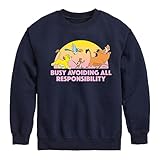 HYBRID APPAREL - The Lion King - Avoiding All Responsibility - Toddler & Youth Crewneck Fleece Sweatshirt - Size 2T Navy