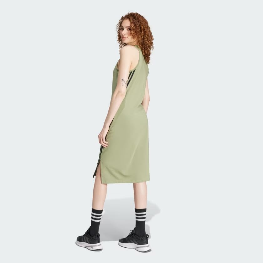 adidas Women's Future Icons 3-Stripes Dress, Tent Green, Small - Image 3