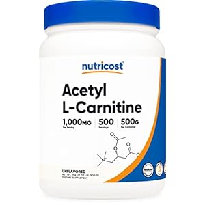 Nutricost Acetyl L-Carnitine (ALCAR) 500 Grams – 1000mg Per Serving – Pure Acetyl L-Carnitine Powder