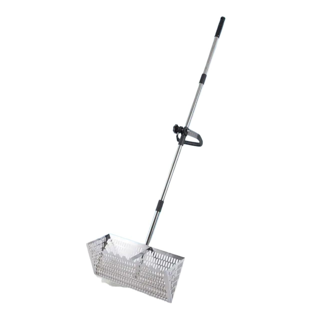 Rastrillo per pulci di sabbia Rastrello for sabbia portatile, pala da spiaggia, raccoglitore di cibo for mare, setaccio ergonomico con denti affilati(Silver)
