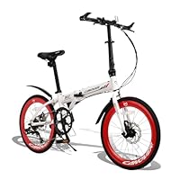 CANOVER 折りたたみ自転車 ホワイト/レッド 楽天市場】【マラソン期間P10倍】折りたたみ自転車 20インチ 52T