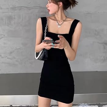 黒のノースリーブミニワンピース Amazon.co.jp: ミニワンピース レディース ワンピース ショート