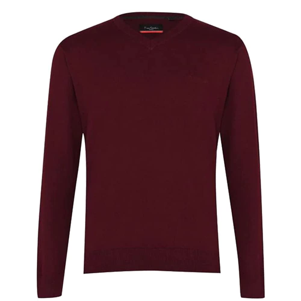 Pierre Cardin Mens V Neck Knit Jumper Signature Logo