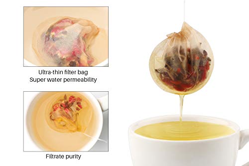 Tea Bags, 300PCS Disposable Empty Tea Bags Tea Infuser Drawstring Teabags Natural Material Tea Bags for Loose Leaf Herbs Teas