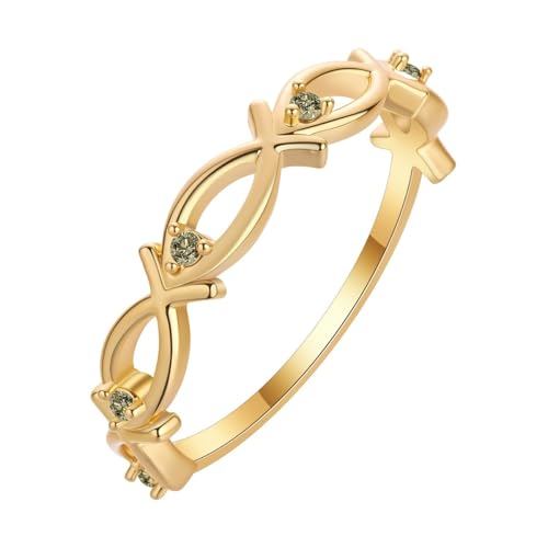 Bague de Poisson Jésus Minimaliste, symbole de foi et de paix intérieure