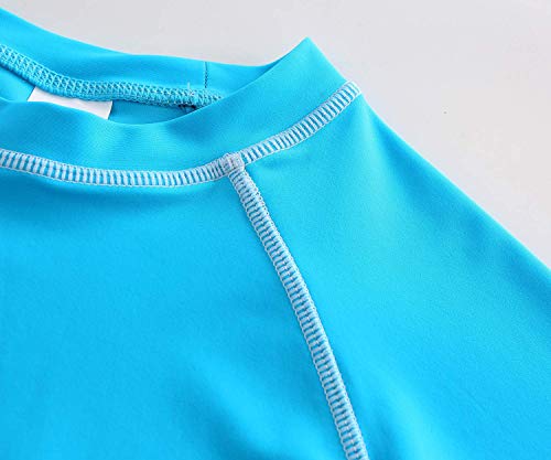 Boys Long Sleeve Rash Guard Upf 50+ Swim Shirts Swim Top Sun Shirt For Kids Surfing Swimsuits Blue Size 14 #TOP2