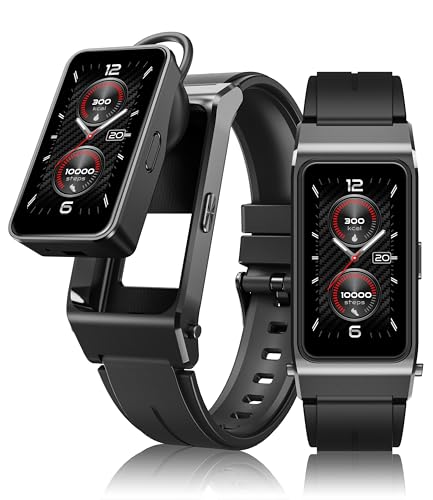 OUKITEL Smartwatch Herren Damen Bluetooth Kopfhörer 2-in-1, Wasserdicht Fitnessuhr mit Telefonfunktion, 1,47 Zoll AMOLED Display, 100+ Sportmodi mit Schrittzähler Schlafmonitor Herzfrequenz (Schwarz)