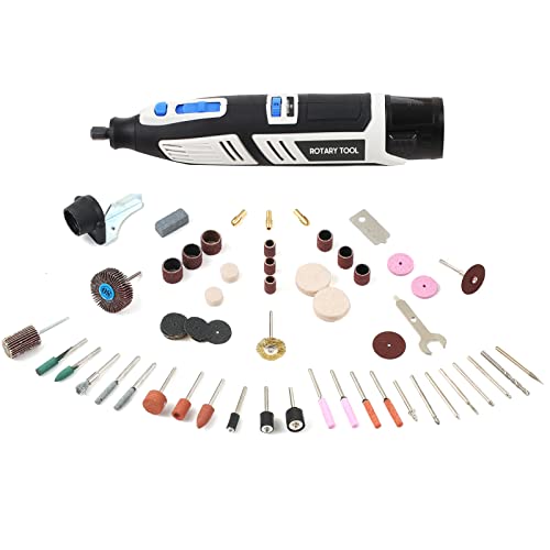 Hancaner Kit Outil Rotatif Multifonction avec 200 Accessoires, 6 Vitesse Réglable Puissant Graveur Polisseuse 12V, Mini Ponceuse Electrique Sans Fil Outil Rotatif pour Coupe, Gravure, Polissage