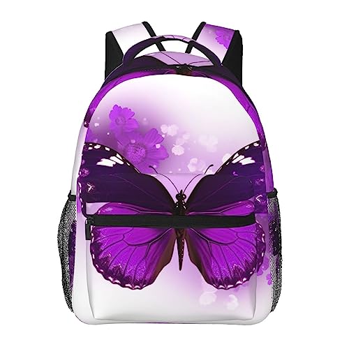 Sac à dos voyage papillon violet ergonomique noir taille unique pour déplacements