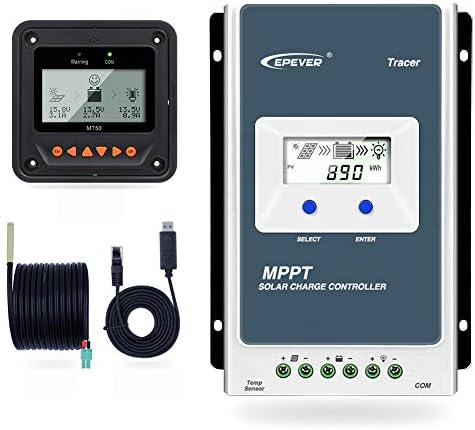 EPEVER MPPT Solarny regulator ładowania Tracer AN Series 10 A/20 A/30 A/40 A, z automatyczną identyfikacją napięcia systemu 12 V/24 V DC (40 A+MT50+RTS+RS485)