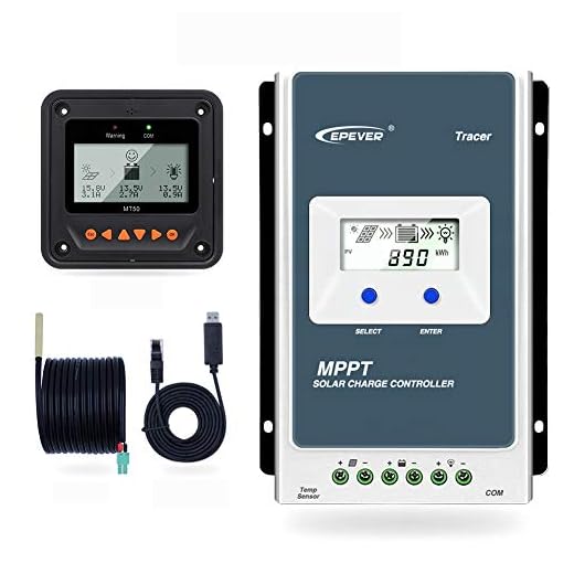 EPEVER MPPT solladdningsstyrenhet spårare A-serien 10A/20A/30A/40A med 12V/24V DC automatiskt identifierande systemspänning (30A+MT50+RTS+RS485)