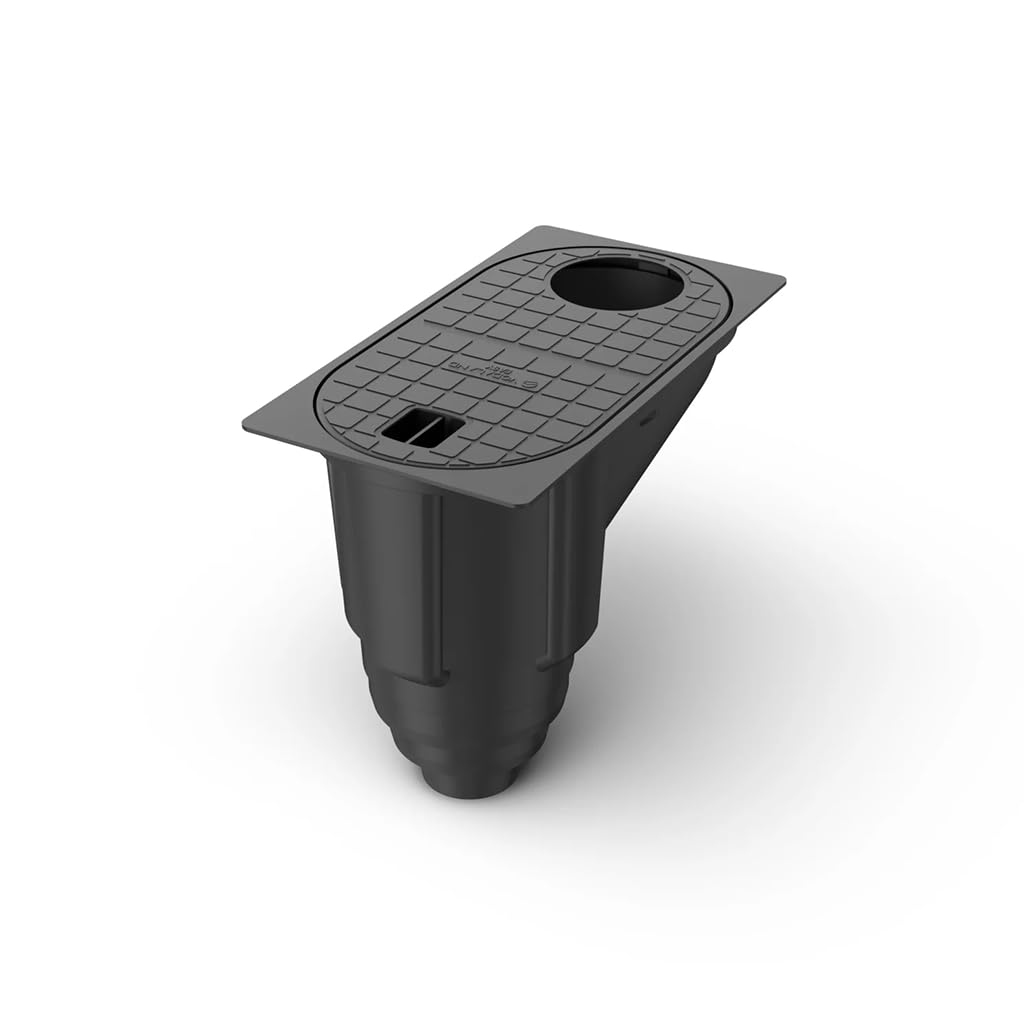 Vodaland EASY plastic underground gully drain for downpipes and gravity drainage | 110mm outlet hopper