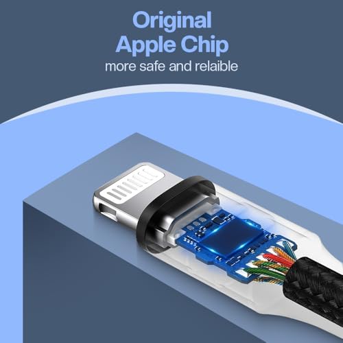 Image of UNIGEN 1.5 USB Type-A to L 3A Fast Charging Braided Cable PD & QC 3.0 Compatible High-Speed Data Sync Charger Cord for iPhone 14 /13 /12 /11 /X /8 /7, iPad, iPod (Black)