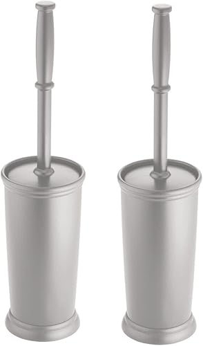Miniatura 10 de mDesign - Escobilla de inodoro y soporte de plástico para almacenamiento de baño y organización, ahorro de espacio, resistente, limpieza profunda,