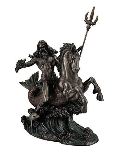 Estatua Poseidón Dios Griego del Mar de Metal miniatura 1