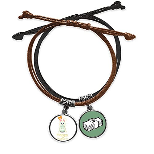 Pulsera de cuero Feliz Pascua ajustable que no daña la piel para el festival religioso