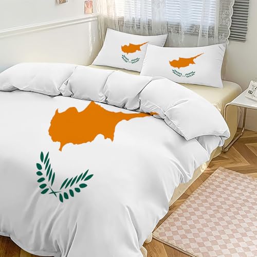 Housse de couette Chypre National 140x200cm orange et blanc