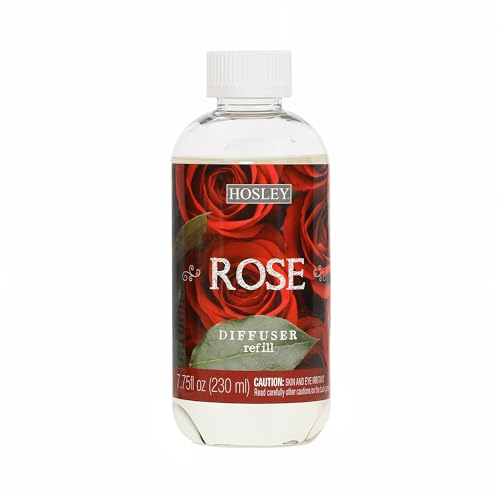 Hosley Premium Oil Diffuser Refill Rose Fragrance's -7.75 OZ Long Lasting for Home Fragrance for Bathroom, Bedroom, Office, Meditation, Wedding Gift.
