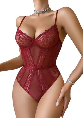 Body dentelle bordeaux XXL armatures : le maintien des courbes généreuses