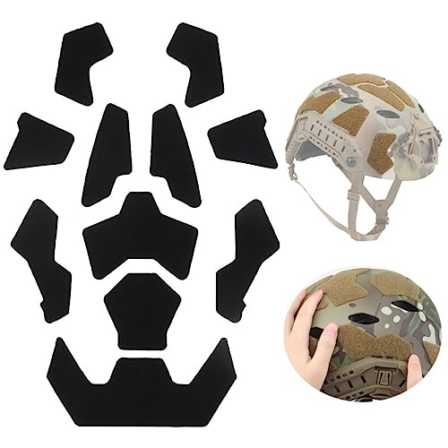 ACEXIER High-Cut Tactical Fast Helmet Magic Sticker 11Pcs/Set Fast Helmet Accessories Modified Helmet Hairy Adhesive Stickers (Black)
