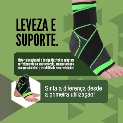 Tornozeleira Elástico de Compressão Ortopédica Ajustável Anti-Derrapante para Pé, Suporte Estabiliza