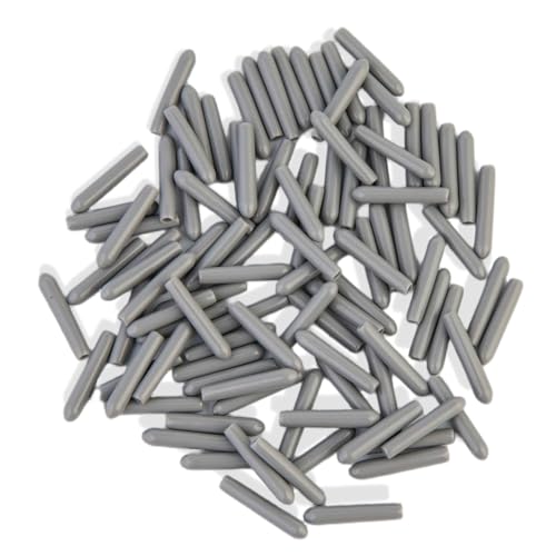 Plfawu 100 PCS Universal Dishwasher Rack Tine Prong Repair End Cover Caps, Flexible Vinyl Extra Long 1 inch Anti-Slip Round Tips, Gray