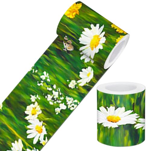 IVN Frise de papier peint à décoller et à coller Motif marguerites et papillons 10,2 x 496 cm