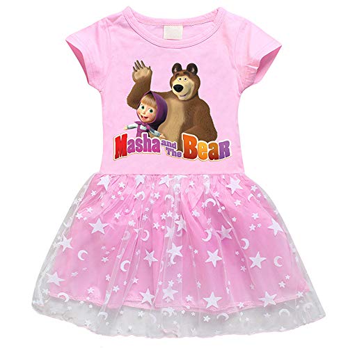 Child Masha Dress for Girls Birthday Short Sleeve Cute Dresses (2-3 Years, Pink) Child Masha Dress for Girls Birthday Short Sleeve Cute Dresses (2-3 Years, Pink)