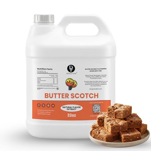 Image of Dolce Flav Butterscotch Flavoring 32 oz - Bulk Sweet Extract for Ice Cream Shops, Coffee Chains & Foodservice