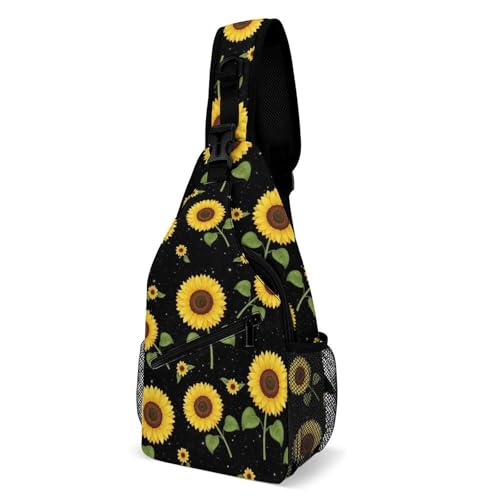 Sac bandoulière fleurs de tournesol élégant et sacoche sling sport