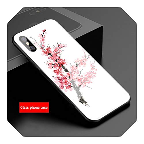 桜の木For iPhone用強化ガラス電話ケース1211 Pro Max 5 6 7 8 PLUS X XS XRXSMaxシェル-B20012109-02.jpg-For iPhone 5 5S SE