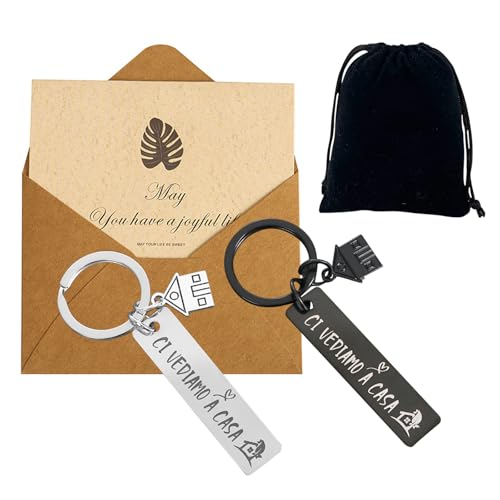 ZWWOGE 2 Pezzi Portachiavi Coppia Casa,Portachiavi Casa Nuova,Regalo Coppia Lui