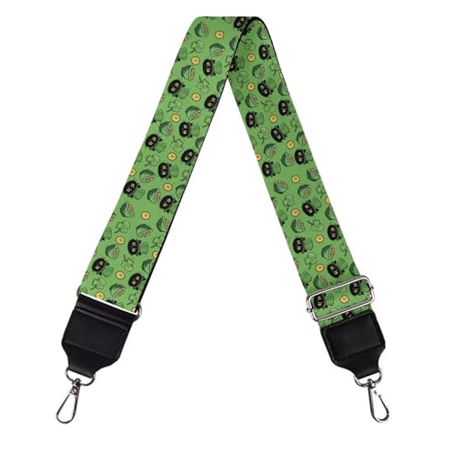 Image of Halloween Handbag Strap Canvas Purse Strap Colorful Bat Black Shoulder Strap Multicolor Bats Replacement Strap