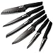 Cibeat Scharfe Messer Set 6, Magnetisch Küchenmesser Set mit Scheide, Profi Messerset Anti-Haft& Anti-Rost Beschichtung Schwarz, Santoku messer/Brotmesser/Kuchenmesser/Gemüsemesser