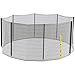 14ft Round Trampoline Safety Net with 8 Straight Poles, Weather-Resistant Trampoline Replacement Enclosure with Yellow Zippered Entrance, Poles Not Included