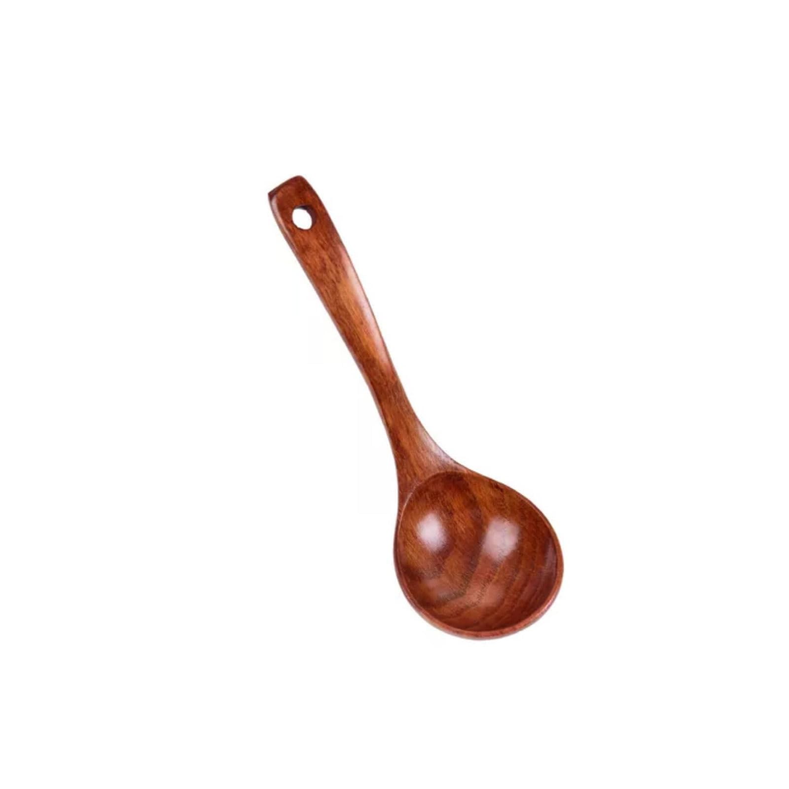 Ddujbtp Ergonomic Curved Handle Wooden Ladle For Soup Stirring Serving Stews Japanese Styles Solid Wood Kitchens Tool Wooden Spoon For Soups And Stews