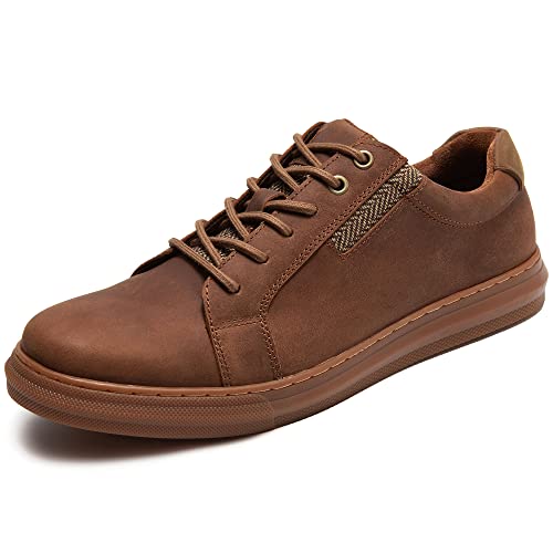 Image of Men's Fashion Casual Oxford Sneakers Suede Leather Walking Shoes for Men Comfortable Daily Footwear Size 7