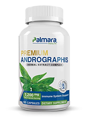 Palmara Health Premium Andrographis Paniculata Extract 1 200mg with 100mg Andrographolides Vegan Capsules for Immune & Digestive Support Non-GMO Gluten Free Herbal Dietary Supplement
