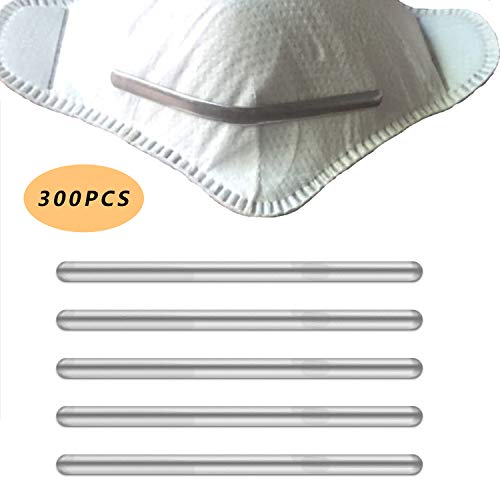 300Pcs Flat Mask Aluminum Wire, 85mm Metal Flat Aluminum Bar Strip Trimming Aluminum