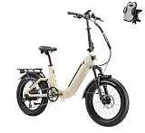 ttgo F7 20" e Bike Klapprad, 70Nm 48V 15AH Vollgefedertes Fatbike Elektrofahrräder mit StVZO | e Bike Herren&Damen Falt-Tiefeinsteiger mit 720Wh Akku (100-120km)
